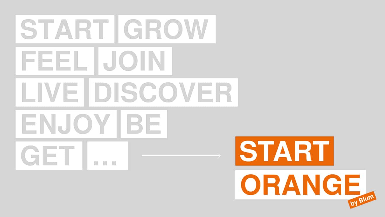 Blum Lehrlingswerbung Kampagne Start Orange Marketingkommunikation